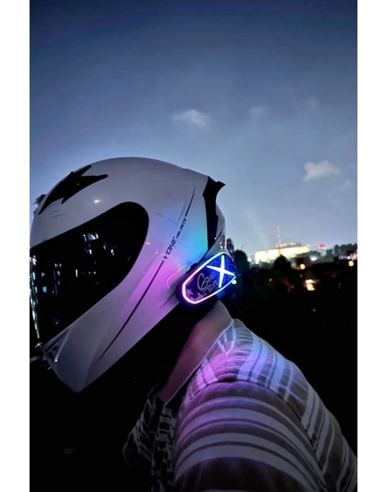 ÇOK SATAN Helmet Graffiti Motor Kask Kulaklık Rgb Modlu Su Geçirmez 6.0 Bluetooth Intercom Yenı Model