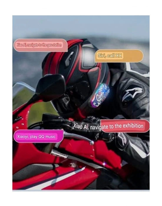 ÇOK SATAN Helmet Graffiti Motor Kask Kulaklık Rgb Modlu Su Geçirmez 6.0 Bluetooth Intercom Yenı Model