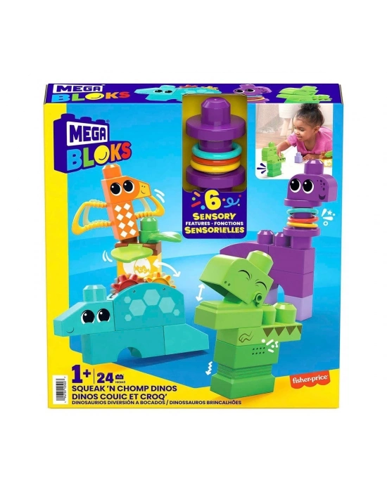 ÇOK SATAN HKN43 Mega Bloks Sesli ve Hareketli Dinozorlar 24 parça +1 yaş