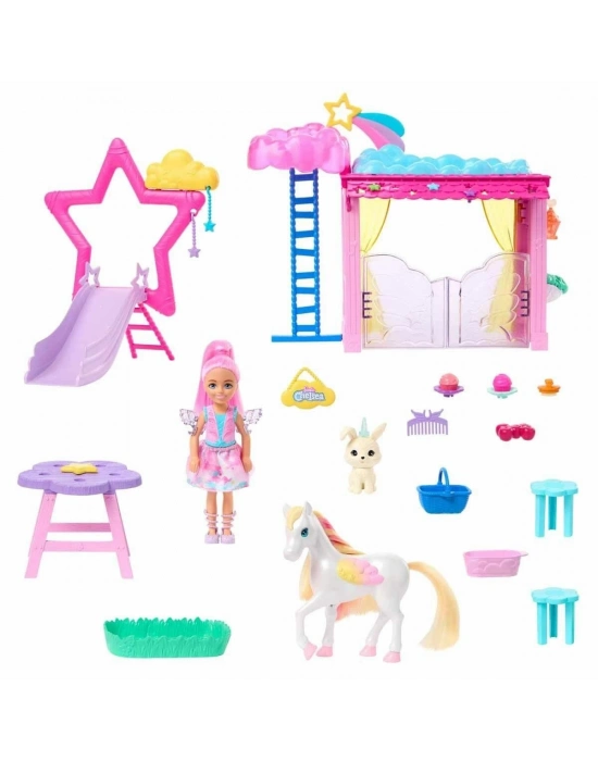 ÇOK SATAN HNT67 Barbie A Touch Of Magic Chelsea ve Pegasus Oyun Seti