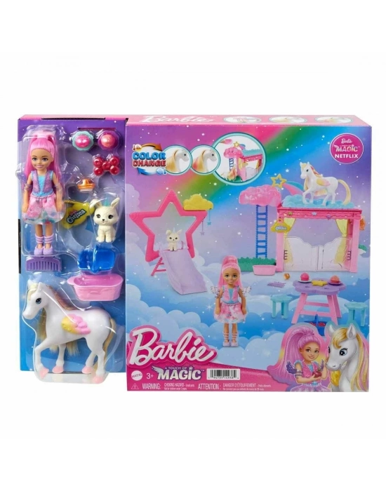 ÇOK SATAN HNT67 Barbie A Touch Of Magic Chelsea ve Pegasus Oyun Seti