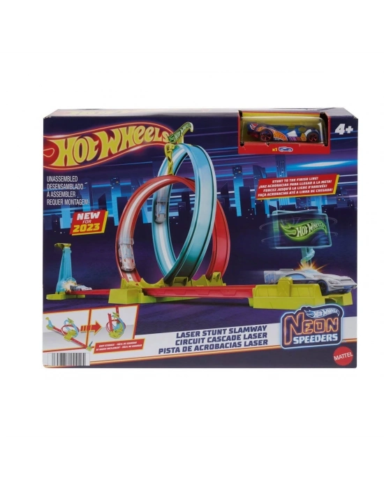 ÇOK SATAN HPC05 Hot Wheels Neon Yarışlar Çifte Çemberde Yarış Seti