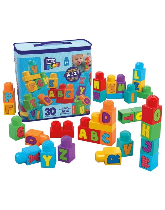 ÇOK SATAN HRR60 Mega Bloks Alfabeli Blok Çantası 30 parça +1 yaş