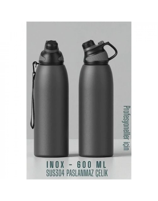 ÇOK SATAN Inox Çelik Termos - 600 ml  SUS304 Çelik Termos Profesyonel GRİ
