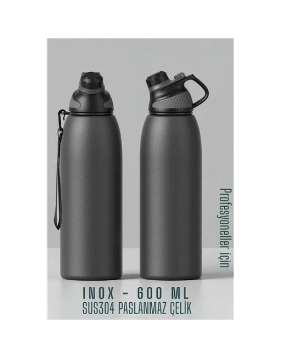 ÇOK SATAN Inox Çelik Termos - 600 ml  SUS304 Çelik Termos Profesyonel GRİ