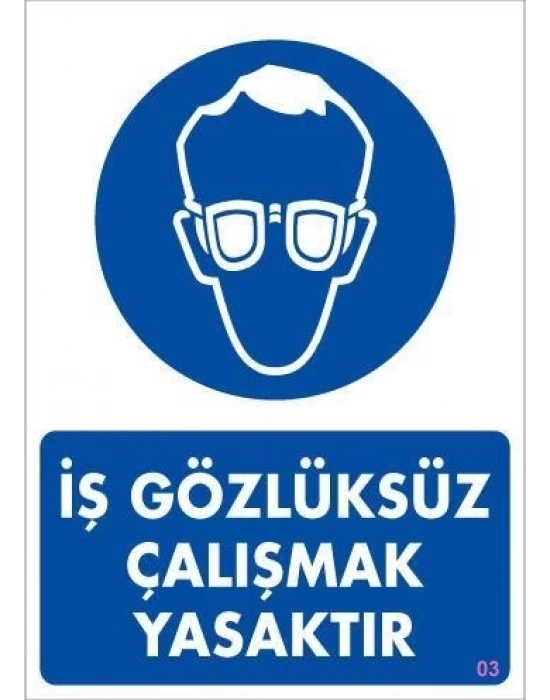 ® İş Koruyucu Takınız Uyarı Levhası 25x35 KOD:3