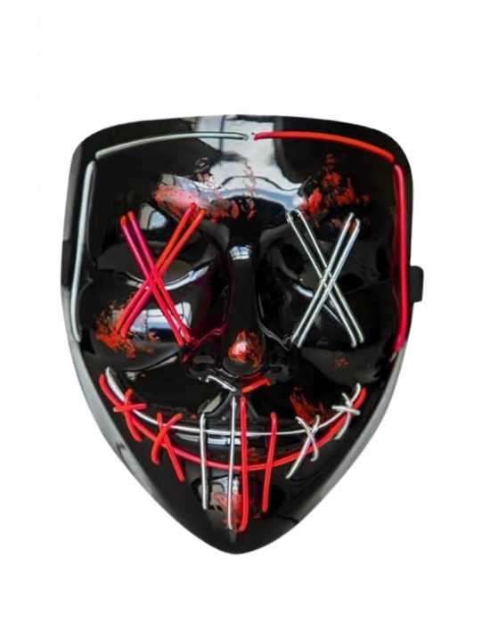 ÇOK SATAN Işıklı Led Maske Parti Eğlence Maskesi Hallowen Neon Maske