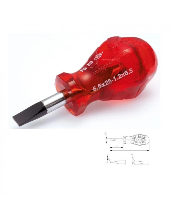 ® İzeltaş 4110 Kraft Topaç Düz Tornavida 5,5X40