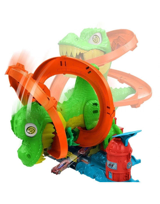 ÇOK SATAN JBM73 Hot Wheels T-Rex ve İtfaiye İstasyonu Oyun Seti