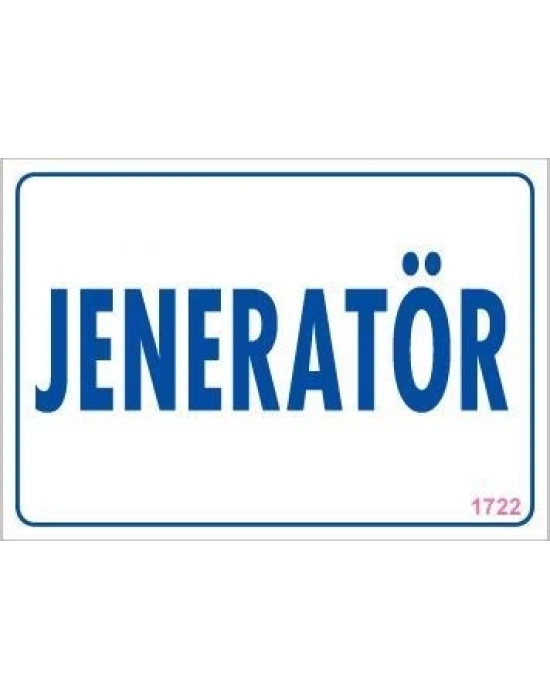 ® Jeneratör Uyarı Levhası 17,5x25 KOD:1722