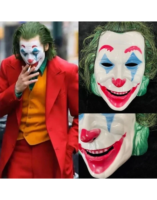 ÇOK SATAN Joaquin Phoenix Joker Maskesi Yeşil Saçlı