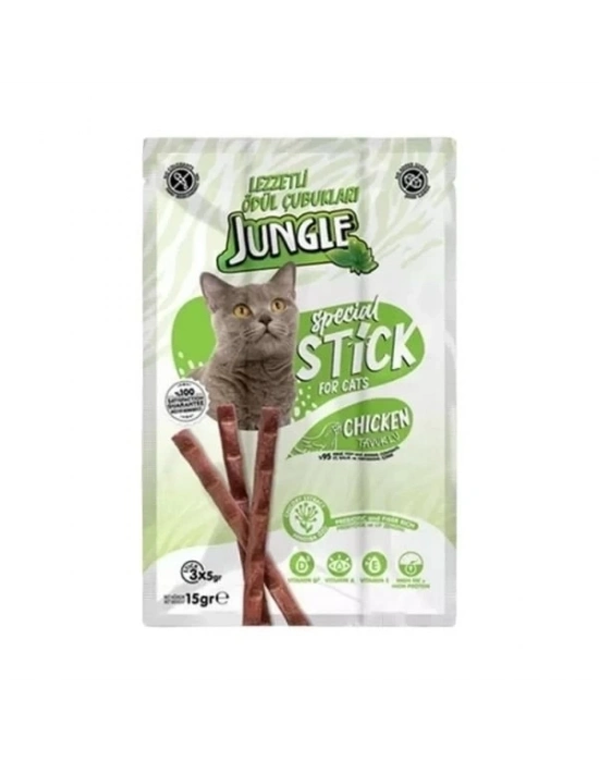 ÇOK SATAN Jungle Tavuklu Stick Kedi Ödülü 3 Adet 5 Gr