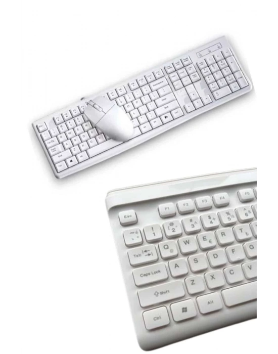 ÇOK SATAN Kablosuz Klavye Mouse Seti Beyaz Q Klavye Tüm Cihazlara Uyumlu