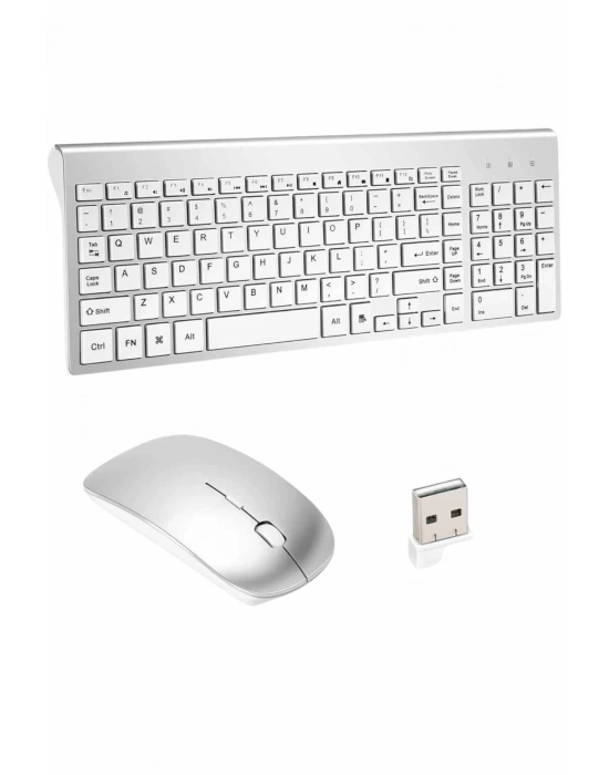 ÇOK SATAN Kablosuz Klavye Mouse Seti Beyaz Q Klavye Tüm Cihazlara Uyumlu