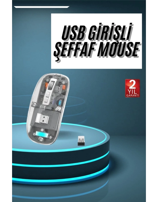 ÇOK SATAN Kablosuz Mouse Fare Şarjlı Bluetooth Wireless Çift Modlu Sessiz