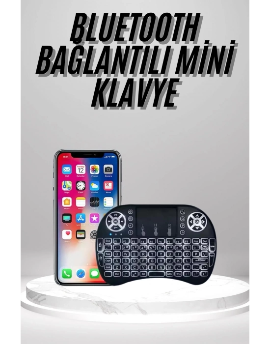 ÇOK SATAN Kablosuz Türkçe Q Klavye RGB Işıklı Televizyon Ps3 Dokunmatik Mouse
