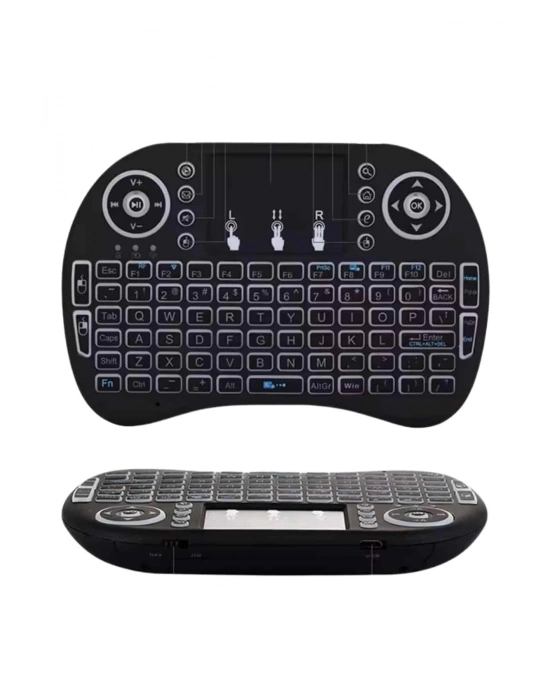 ÇOK SATAN Kablosuz Türkçe Q Klavye RGB Işıklı Televizyon Ps3 Dokunmatik Mouse