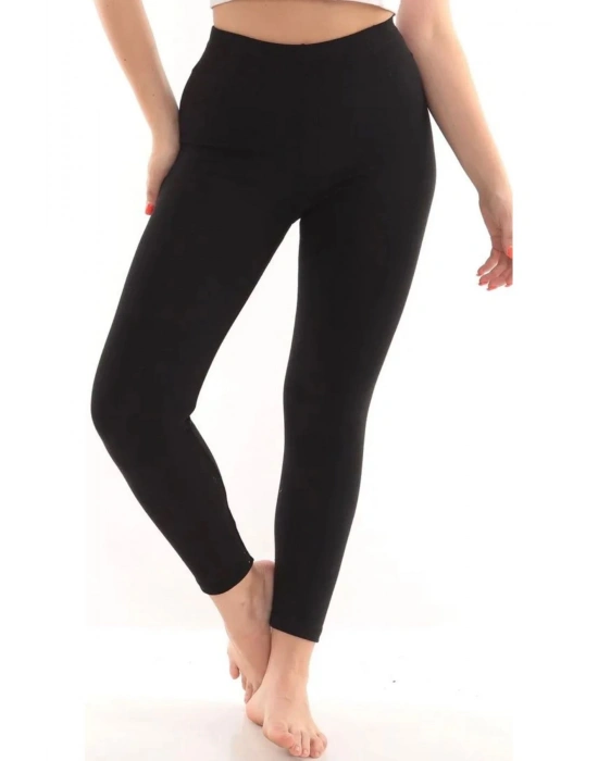 ÇOK SATAN Kadın Siyah Termal Tayt İçi Şardonlu