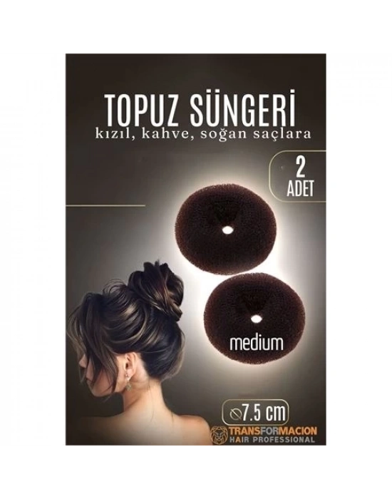 ÇOK SATAN KAHVE Mini Saç Topuz Süngeri  2 ADET 7.5 CM Çap 3 cm Kalınlık