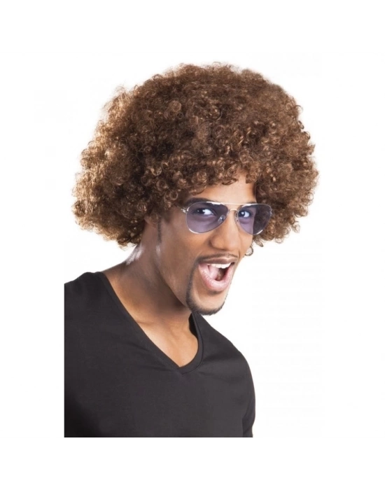 ÇOK SATAN Kahve Renk Kıvırcık Afro Bonus Peruk