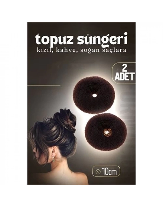 ÇOK SATAN Kahve Saç Topuz Süngeri 2 ADET 10 CM Çap 4 cm Kalınlık