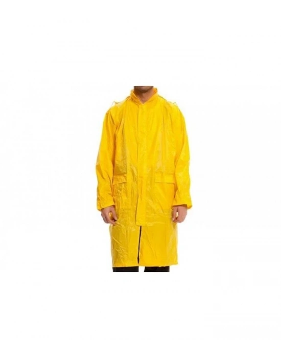 ® Kapüşonlu Sarı PVC Yağmurluk XXL