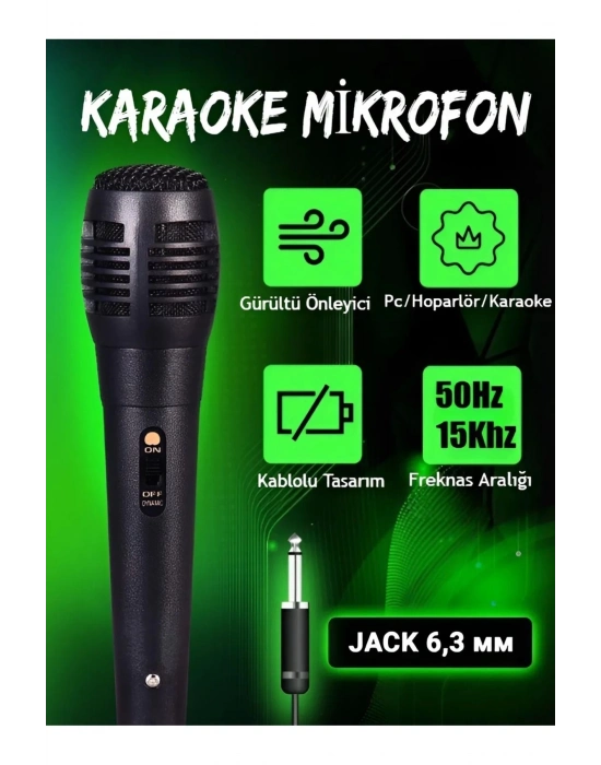 ÇOK SATAN Karaoke Mikrofon Kablolu Mikrofon 6.5 Mm Karaoke Mikrofonu
