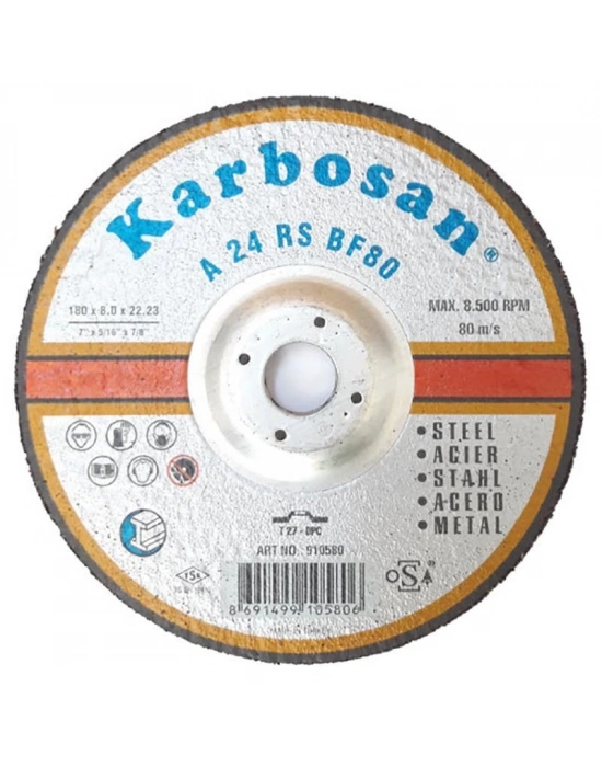 Karbosan Metal Taşlama Diski 180x8,0x22,23
