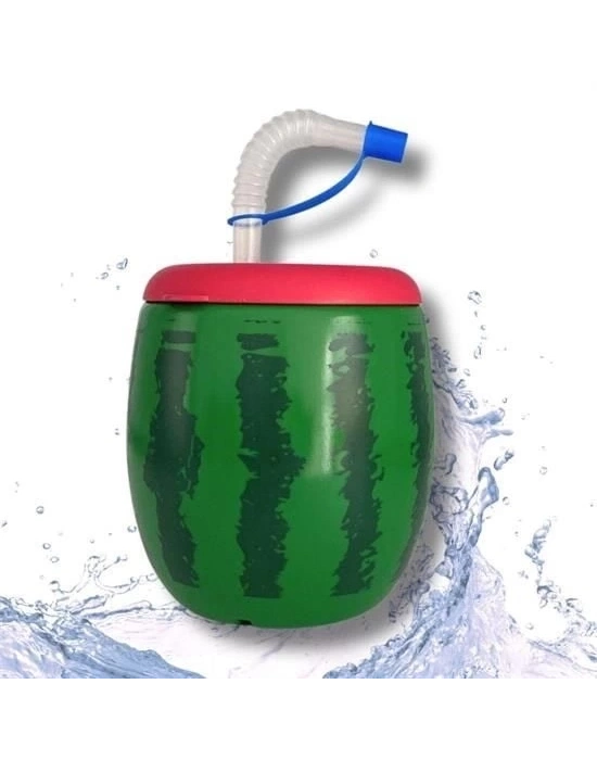 ÇOK SATAN Karpuz Model Kendiliğinden Pipetli 900 ml Suluk, Matara