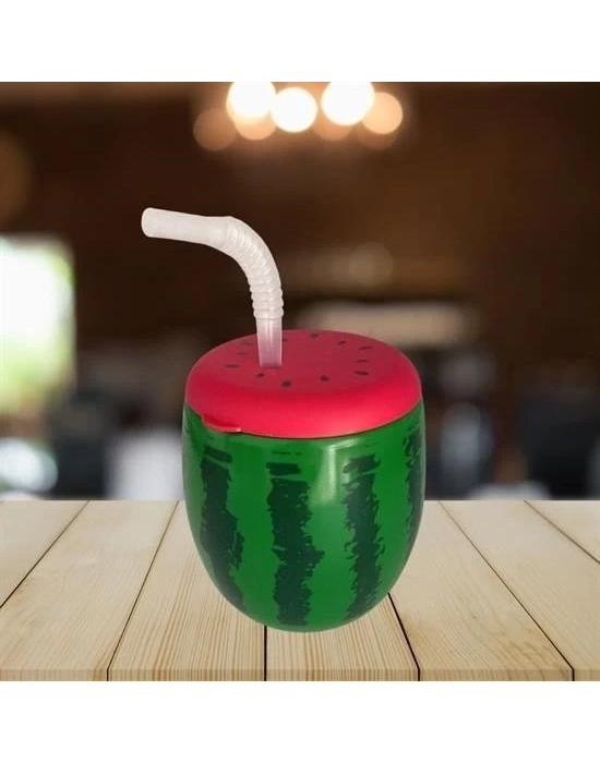 ÇOK SATAN Karpuz Model Kendiliğinden Pipetli 900 ml Suluk, Matara
