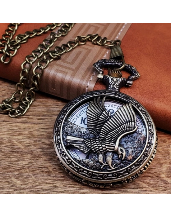 ÇOK SATAN Kartal Tasarımlı Köstekli Saat