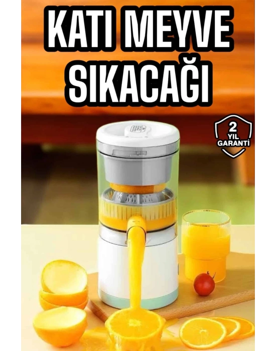 ÇOK SATAN Katı Meyve Sıkacağı Taşınabilir USB Şarjlı Pratik Paslanmaz Çelik Bıçaklı