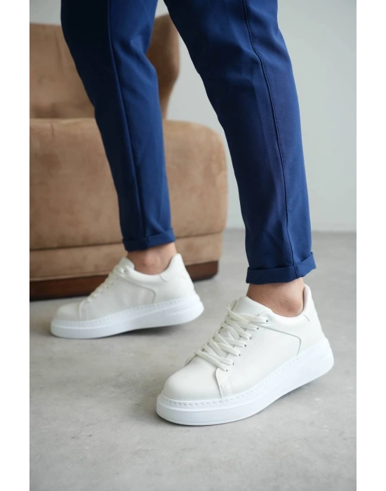 KB-B2  Beyaz Cilt Günlük Erkek Ayakkabı