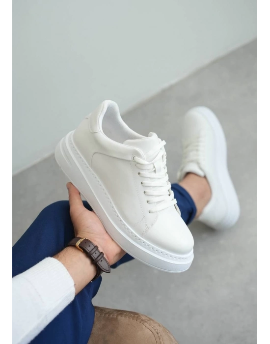 KB-B2  Beyaz Cilt Günlük Erkek Ayakkabı