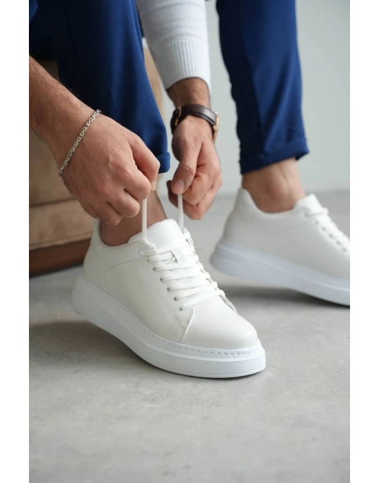 KB-B2  Beyaz Cilt Günlük Erkek Ayakkabı