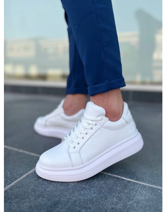 KB-DX46  Beyaz Deri Günlük Erkek Ayakkabı