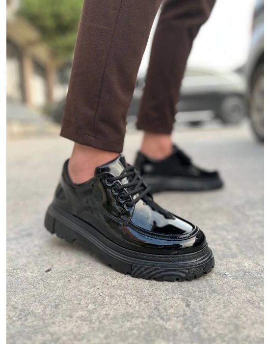 KB-X6  Kömür Rugan Günlük Erkek Ayakkabı