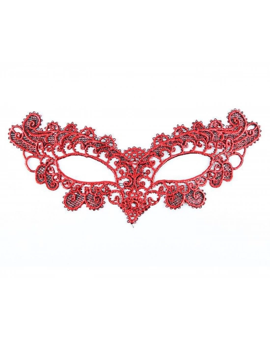 ÇOK SATAN Kırmızı Dantel Masquerade Maskesi 6 No