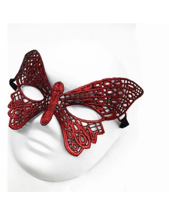 ÇOK SATAN Kırmızı Dantel Masquerade Maskesi 7 No