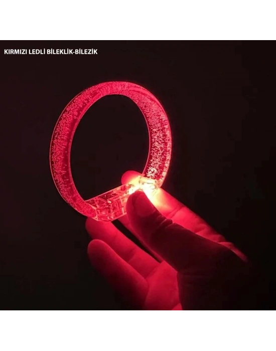ÇOK SATAN Kırmızı Led Işıklı Baskı Yapılabilen Pilli Bileklik Bilezik 1,5 Cm Genişlik