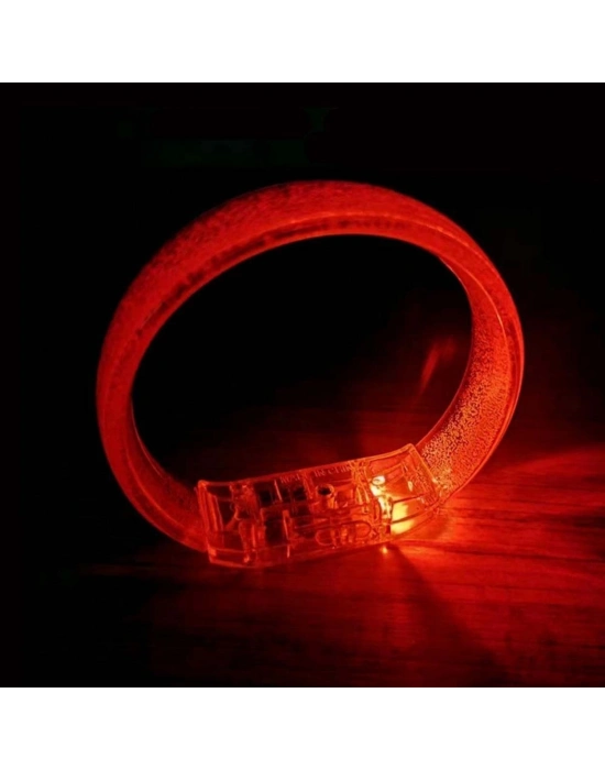 ÇOK SATAN Kırmızı Led Işıklı Baskı Yapılabilen Pilli Bileklik Bilezik 1,5 Cm Genişlik