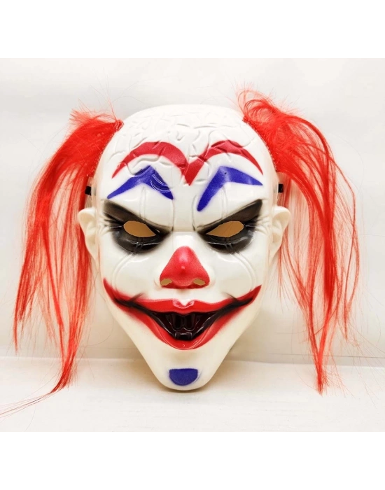ÇOK SATAN Kızıl Saçlı Joker Palyaço Maskesi