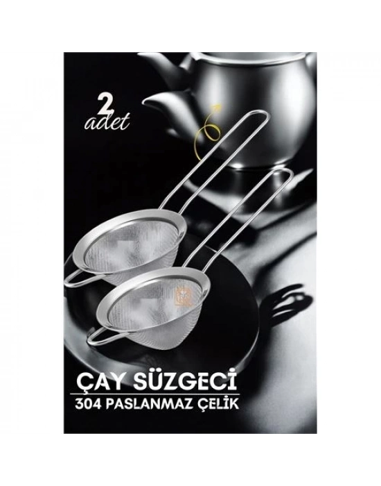 ÇOK SATAN Klasik Çay Süzgeci 304 Paslanmaz Çelik 2 ADET