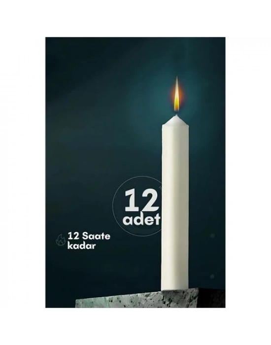ÇOK SATAN Klasik Mum 12 Adet - Kokusuz Mum