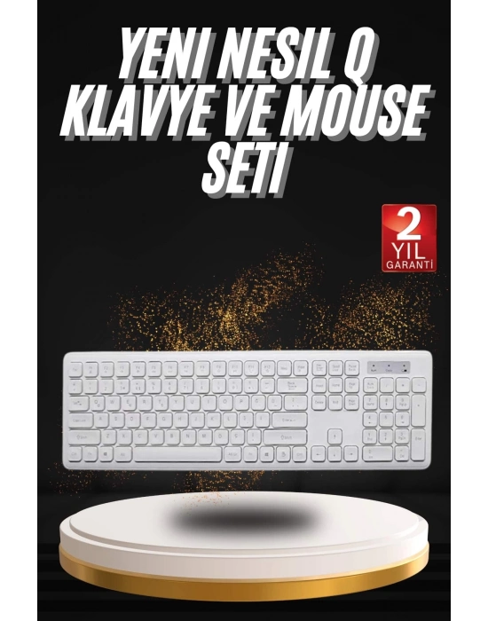 ÇOK SATAN Klavye Mouse Seti Sessiz Kablosuz Türkçe TV  PC Uyumlu