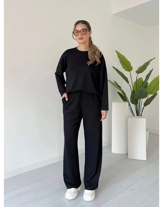 Kollu modal takım siyah