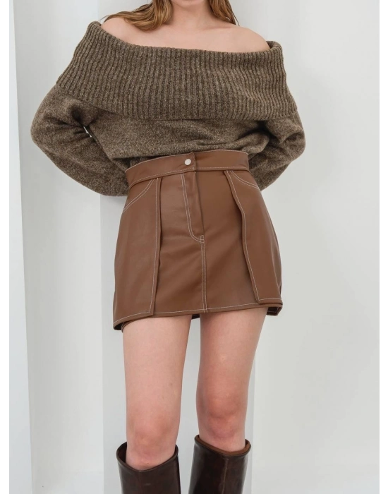 Kontrast deri etek kahve w260015