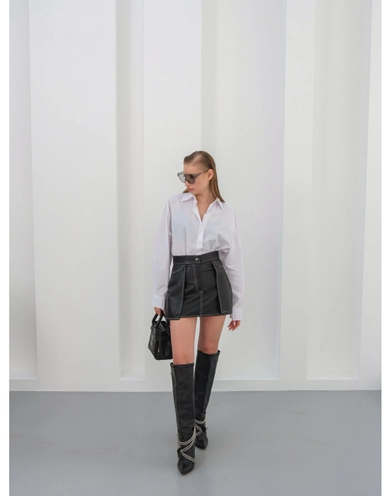 Kontrast deri etek siyah w260015