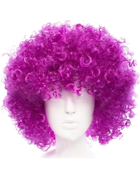 ÇOK SATAN Koyu Mor Renk Violet Afro Bonus Saç Peruk