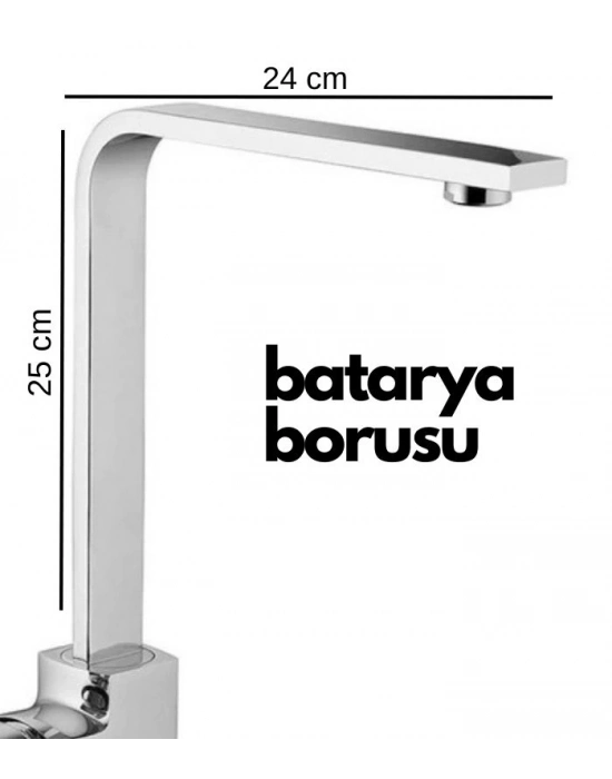 ÇOK SATAN Krom Mutfak Evye Batarya İçin Köşeli Su Borusu Paslanmaz Ve Eca Uyumlu 25x25